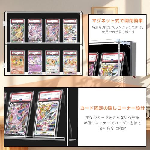 カードローダー トレカケース 壁掛け カードディスプレイケース UVカット アクリル psa 収納ケース 36.5x29.5x5cm マグネットローダー スクリューダウン トレカディスプレイ トレーディングカード ディスプレイ 透明度 ショーケース 飾送料無料