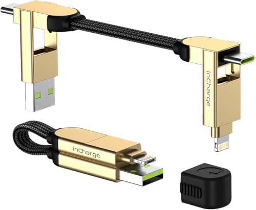 Rolling Square 【公式】inCharge X 充電ケーブル マルチUSBケーブル 6-in-1 100W 超高速充電 キーホルダー型 スマホ タブレット ノートPC USB-C Lightning MicroUSB データ転送 超軽量32送料無料