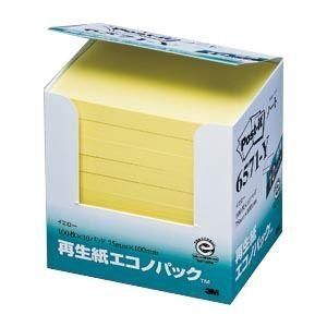 （まとめ） 住友スリーエム ポストイット(R) エコノパック(TM)製品シリーズ 10個入り 横100×縦75mm 6571-Y イエロー 10個入 〔×3セット〕