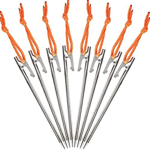 Soomloom ペグ チタン製 固定ロープ付き テント用 タープ用20? 3本/4本/8本/16本セット★m 4f102959 5,704円