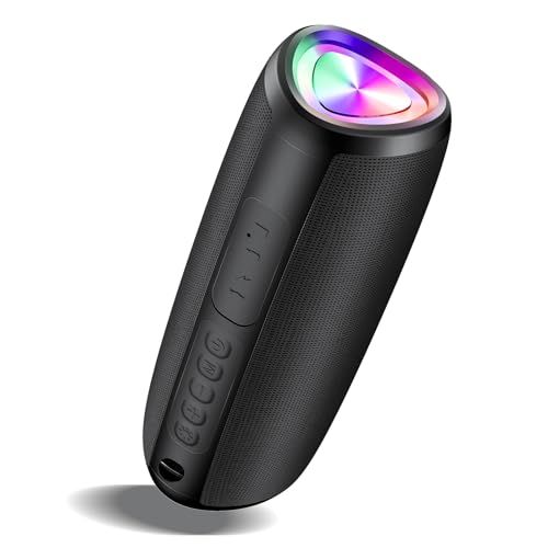 Bluetooth スピーカー【2026最新型】ワイヤレススピーカー 24時間連続再生 強化された低音 Bluetooth 5.3 完全ワイヤレスステレオ対応 TWS機能 Type C充電式 LEDライト付き マイク内蔵 ハンズフリー通話 I b8aff129