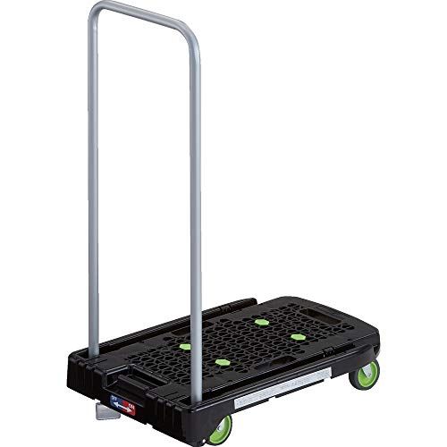 トラスコ中山(TRUSCO) 樹脂台車 アクロキャリー ストッパー付き 折りたたみ 軽量 均等荷重 ブラック 600×390mm AC-1-BK-S/