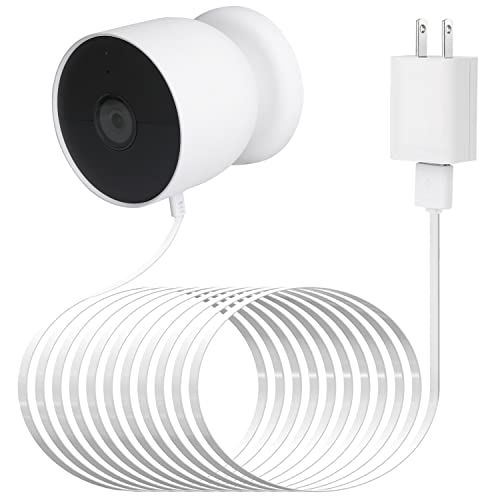 wochel Google Nest Cam(バッテリー)対応電源ケーブル 30フィート/9.1m 防水アウトドアケーブル ネストカメラを継続的に充電します (ホワイト)/