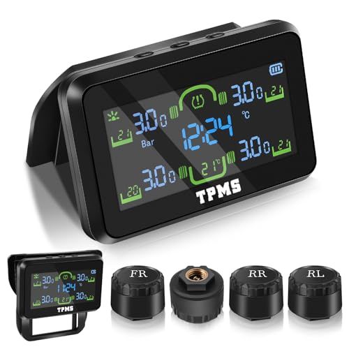 タイヤ空気圧センサー TPMS 空気圧センサー 車 大画面 360°調節 時刻表示 振動検知 分離式スタンド付き 空気圧・温度をリアルタイム表示 6種アラーム 太陽光/USB充電 IP67防水仕様 簡単取付 日本語説明書 四輪車対応so dbb20e37