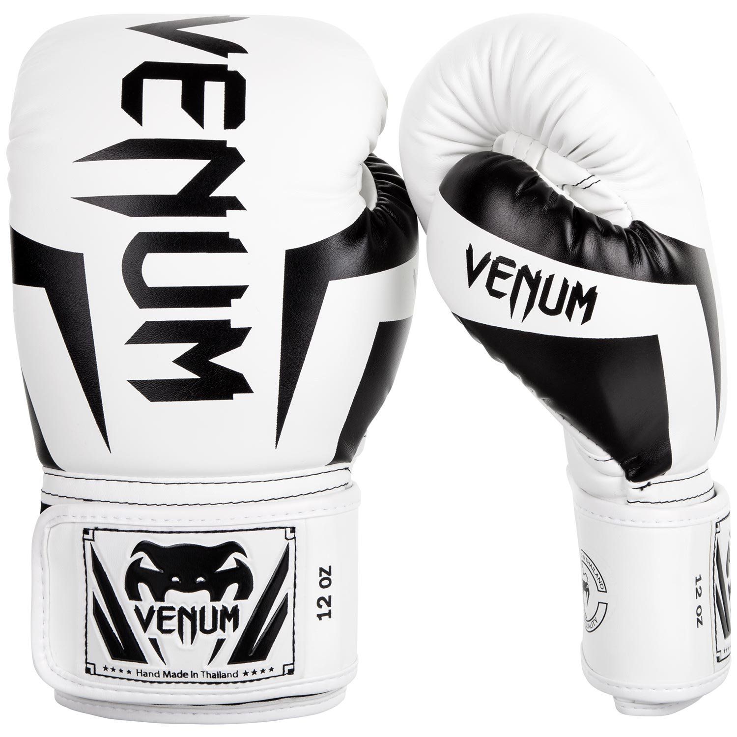 Venum Elite ボクシング グローブ - ホワイト/ブラック - 16オンス
