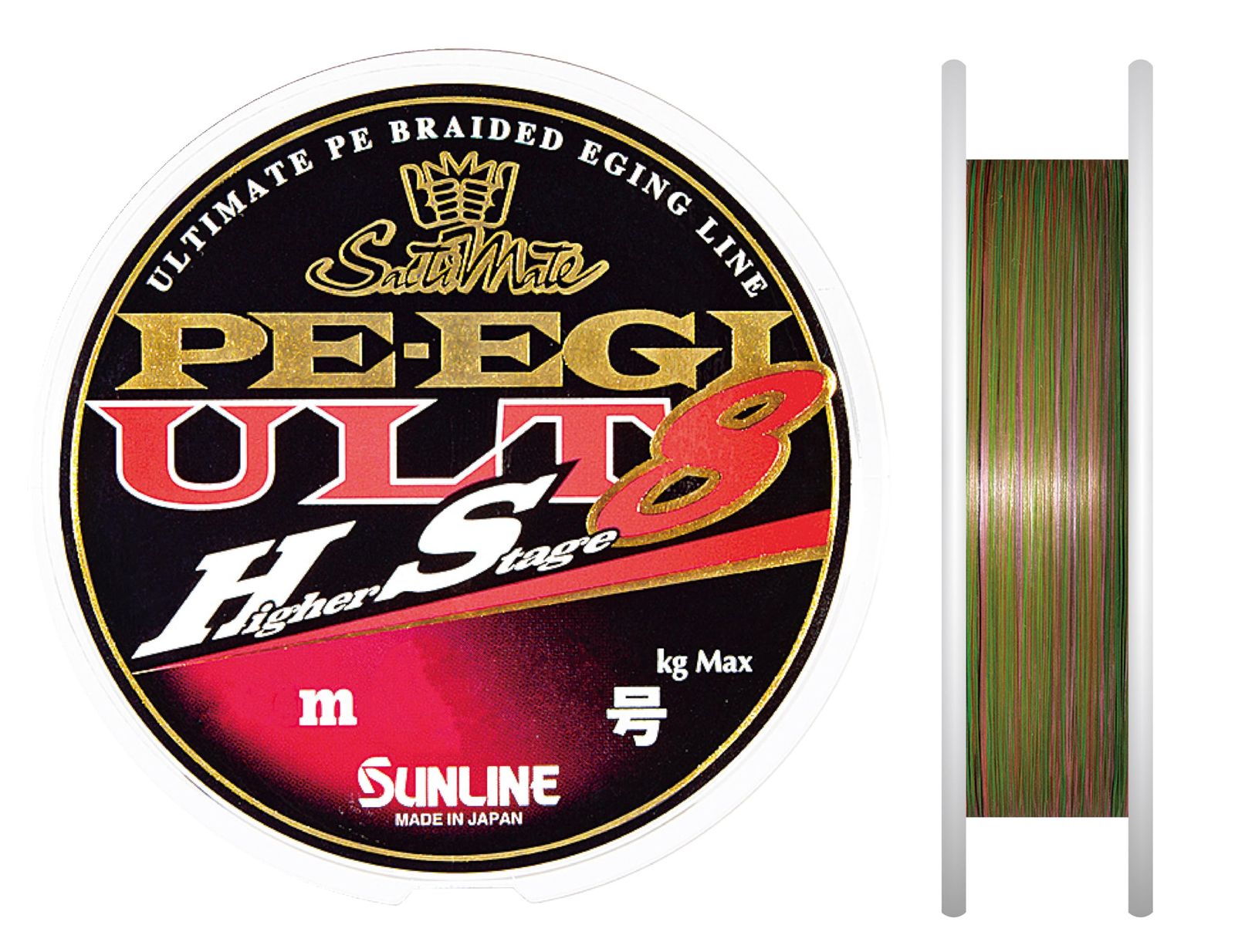 サンライン(SUNLINE) PEライン ソルティメイト PEエギ ULT HS8 180m 0.8号 6kg 8本 ホワイト・ピンク・ライトグリーン