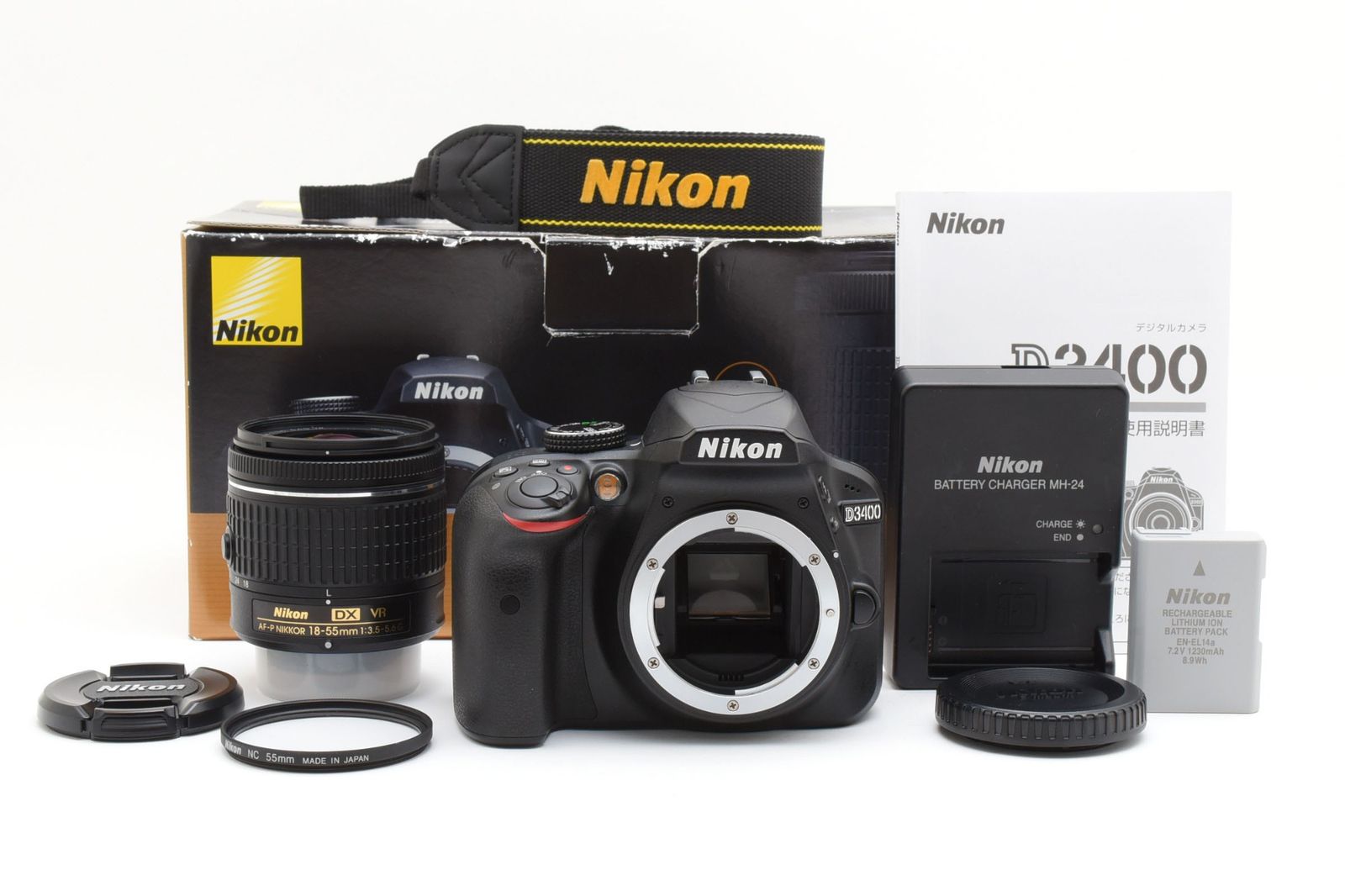Nikon D3400 超美品 シャッター2862回 レンズ2本＋バッテリ2個 光学極上 箱あり Nikon ニコン D3400 シャッター数1928枚と少ない / AF