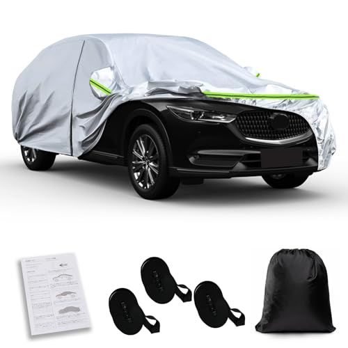 車カバー マツダ CX-8 自動車カバー 車専用カバー 防水性アップ 裏起毛 防塵 UVカット 黄砂/雨雪対策 防風ロープ付き シルバー 四季対応(沖縄・離島の方発送不可)) 334449a9