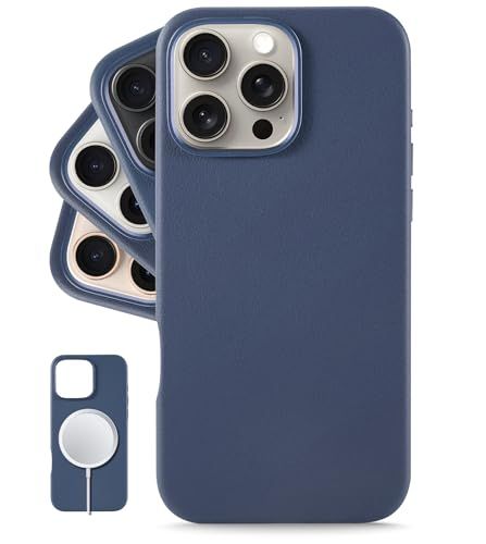 LONLI Classic - iPhone 16 Pro Max用 - ヨーロッパレザー製フォンケース - 使用することで滑らかさと柔らかさが増す - MagSafe対応 - アズーロブルー(沖縄・離島の方発送不可)) bec36550
