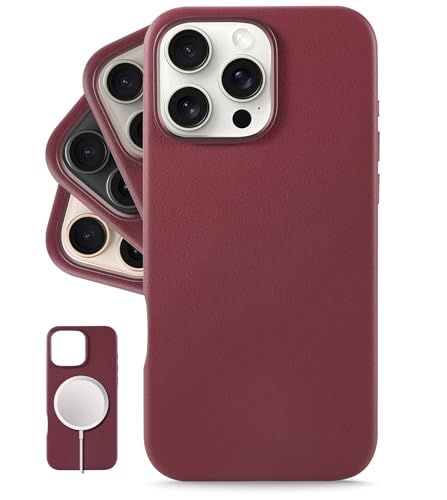 LONLI Classic - iPhone 16 Pro Max用 - ヨーロッパレザー製フォンケース - 使用することで滑らかさと柔らかさが増す - MagSafe対応 - レッド(沖縄・離島の方発送不可)) f4d2b2fa
