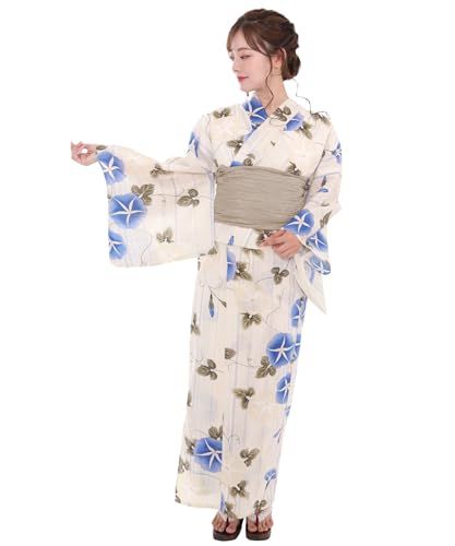 [KYOETSU] [キョウエツ] 浴衣セット 変わり織 生成り 2点セット(浴衣、兵児帯) レディース Ae f9a0be2c