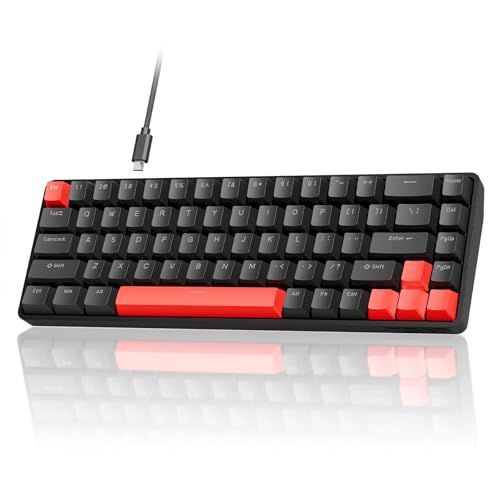 DIERYA x TMKB T68 ラピッドトリガー メカニカルゲーミングキーボード 磁気スイッチキーボード RGBバックライト 有線Type-C コンパクト 68キー 全キー無衝突 Windows/Mac/Linux対応 英語配列 (ブラッ d0164cb1
