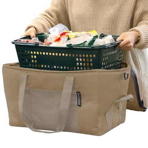 [クイックキャンプ] マイバスケットクーラー 保冷バッグ 冷凍食品 大容量 カバー 丸ごと レジかごがそのまま入る ソフトクーラー 折り畳み エコバッグ 買い物 マイバッグe b1a3b051