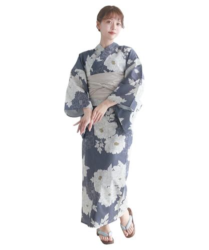 [KYOETSU] [キョウエツ] 浴衣セット 変わり織 生成り 2点セット(浴衣、兵児帯) レディース Ae 3e2a688f