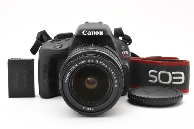 【実用品】Canon キャノン EOS KISS X7 / EF-S 18-55mm 3.5-5.6 IS II レンズキット デジタル一眼カメラ シャッター数7408枚と少ない #4169-11