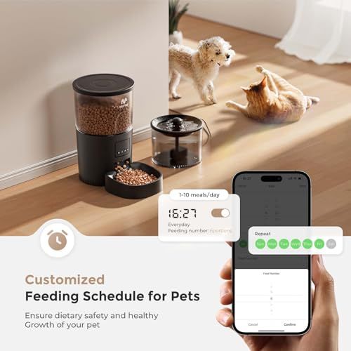 IMIPAW WI-FI連動型 5G対応 自動給餌器 猫 給水器一体 【2025新モデル】 3L容量 2WAY給電 手動給餌 自動餌やり機 操作簡単 お手入れ簡単 1日6食 ホワイトma 5d8936e5