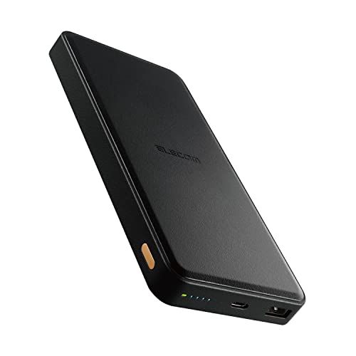 エレコム 大容量 急速充電 12000mAh USB PD対応 20W リン酸鉄 2台同時充電 出力2ポート (Type-C/USB-A) 入力(Type-C) 【 iPhone 16 15 14 iPad/Android 各種対応】 ブラック DE-C39/
