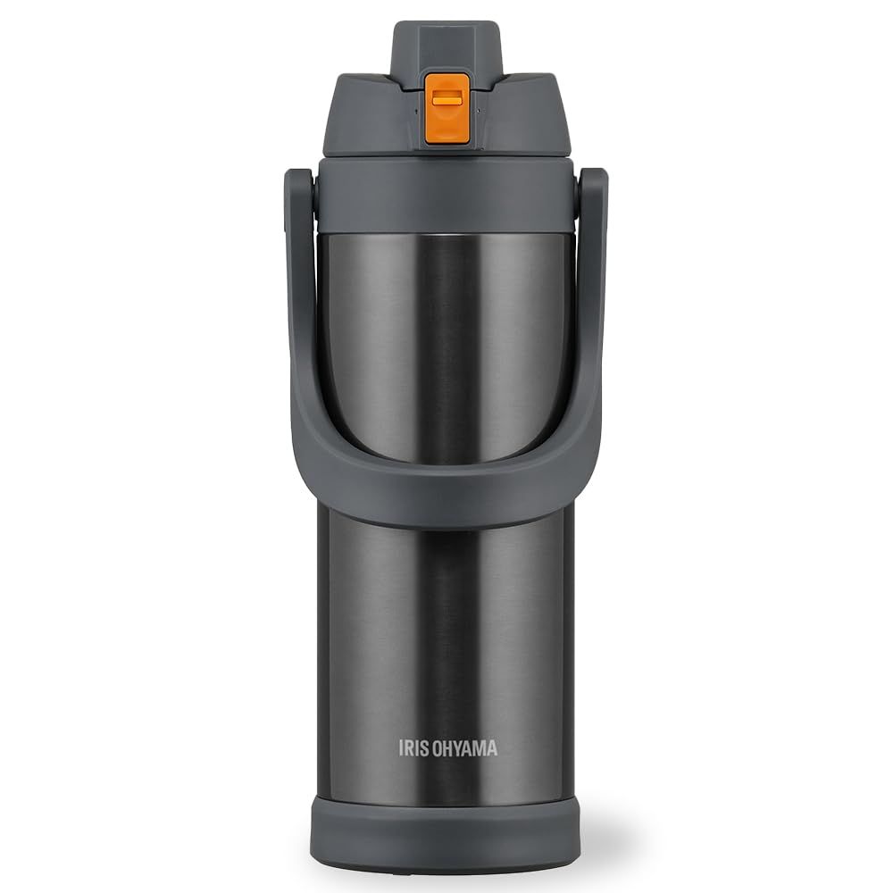 アイリスオーヤマ スポーツジャグ 2.5L スポーツドリンク可 ワンタッチ 真空断熱 運動用 マグボトル ステンレスケータイボトル スポーツ ジャグ 大容量 SJ-2500 グレー★m ca9b7148