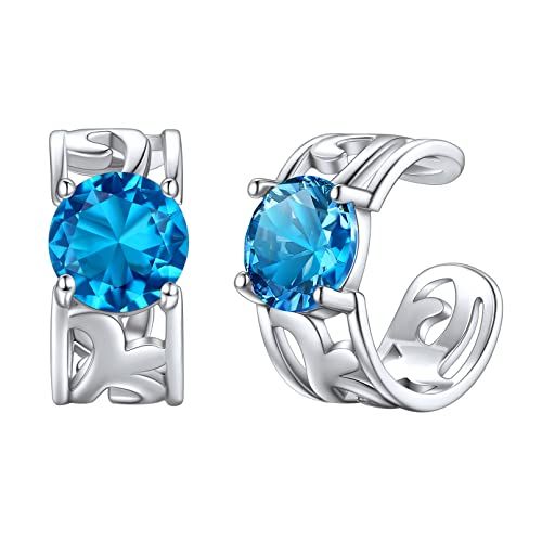 ChicSilver シルバー925 イヤーカフ レディース 人気 イヤリング 穴なし ジルコニア 12月 誕生石 唐草模様 アラベスクpms 55cdeab5