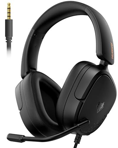 NUBWO ゲーミングヘッドセット PS5ヘッドセット マイク付き 3.5mm 有線 立体音響 ミュート機能付き 250g 軽量 ヘッドホン PS5 PS4 Switch 2 Xbox PC スマホ 対応mi