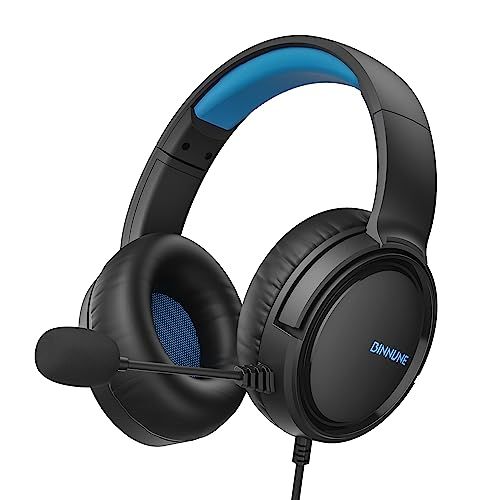 BINNUNE ゲーミングヘッドセット PS5 ヘッドセット 3.5mm有線 xboxヘッドセット マイク付き ミュート機能付き ゲーミングヘッドホン 50MMドライバー低遅延 軽量 ノイズキャンセリング マイク FPS ゲーム用 ヘッドフォン PC PSmi