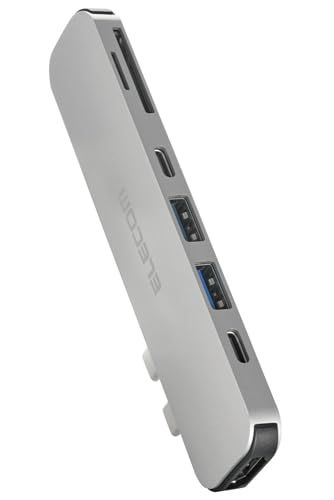エレコム USB Type-C ハブ ドッキングステーション MacBook専用 (MacBook Pro13.3 2022年6月以前発売モデル） 7-in-2 PD対応 (100W) Thunderbolt 3 Type-C×1 データ転送用Type-Cmi