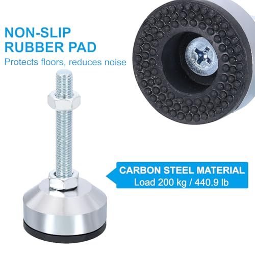 PATIKIL 家具用 調整脚 2インチ ベース径 M10 ネジ 4個 カーボンスチール 耐荷重 1500kg 家具 高さ調整 脚 滑り止めパッド付き 黒mi 4c67dde7 PATIKIL 家具用 調整脚 2インチ ベース径 M10 ネジ 4個 カーボンスチール 耐荷重 1500kg 家具 高さ調整 脚 滑り止めパッド付き 黒mi 4c67dde7