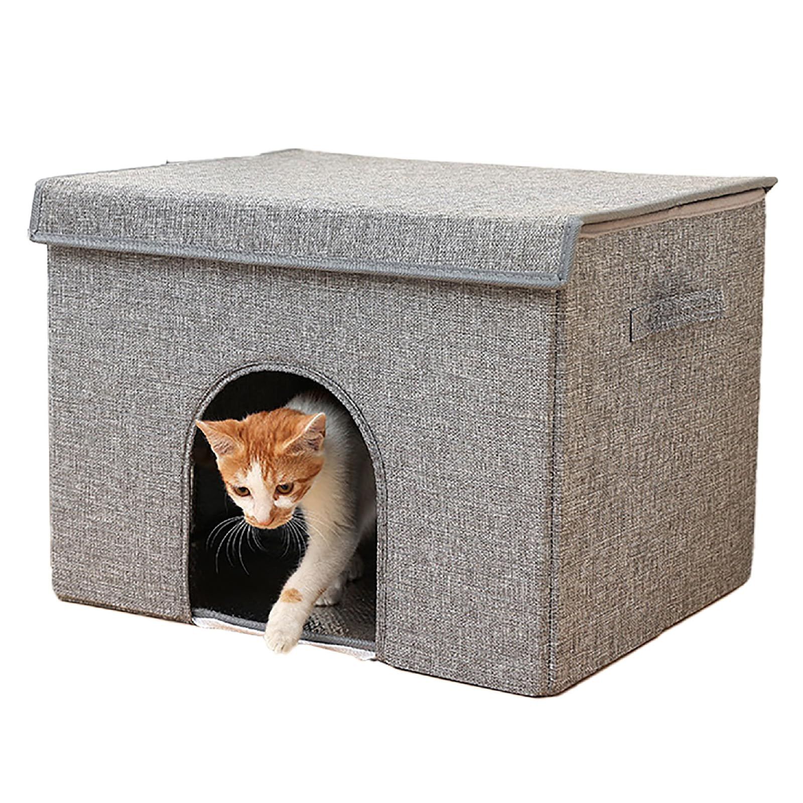 CAWKAY ペットハウス 折りたたみ 猫ハウス 冷感シーツ 保冷シート 冷えマット 保冷剤 熱中症対策 暑さ対策 室内 犬小屋 ペット用品 (グレー) [グレー]