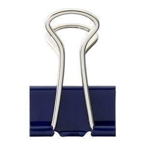（まとめ） TANOSEE ダブルクリップ 中 口幅25mm ブルー 1箱（10個） 〔×50セット〕