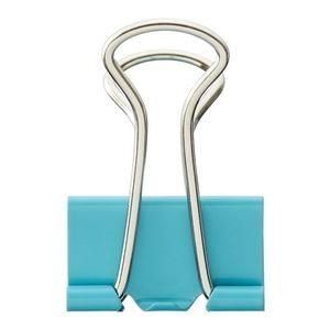 （まとめ） TANOSEE ダブルクリップ 中 口幅25mm ペールブルー 1箱（10個） 〔×50セット〕