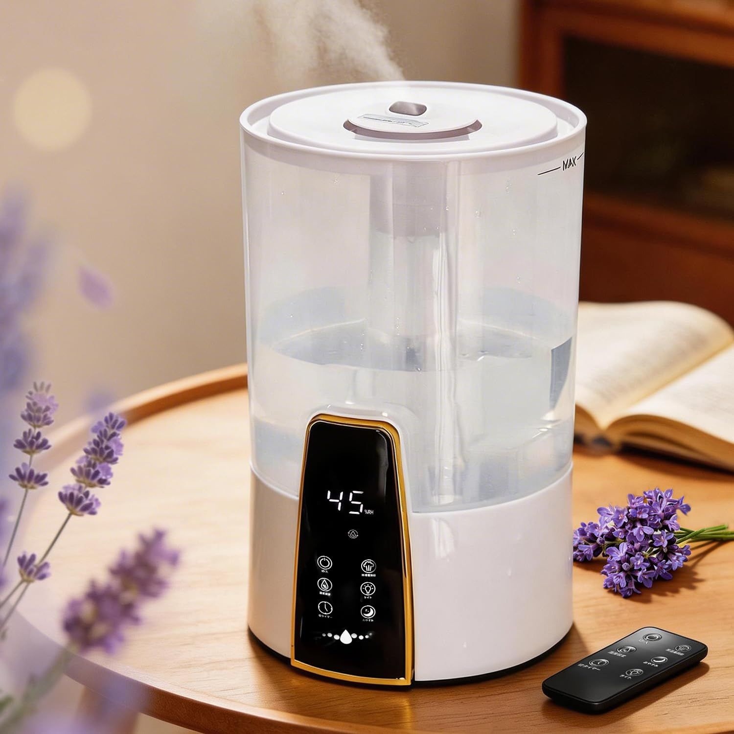 加湿器 大容量 卓上【2026年新登場・3-in-1 アロマ対応】4L 超音波式 加湿器. 上から給水 最大40時間連続稼働 7色LEDライト/おやすみモード/消灯可能 静音 除菌 空焚き防止 湿度設定 3段階ミスト 360°回転ノズル 1- 684508a9