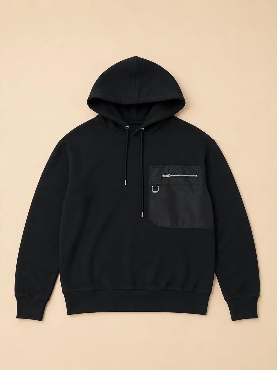 システム ポケット フーディー Tシャツ ブラック 95-100 M-L