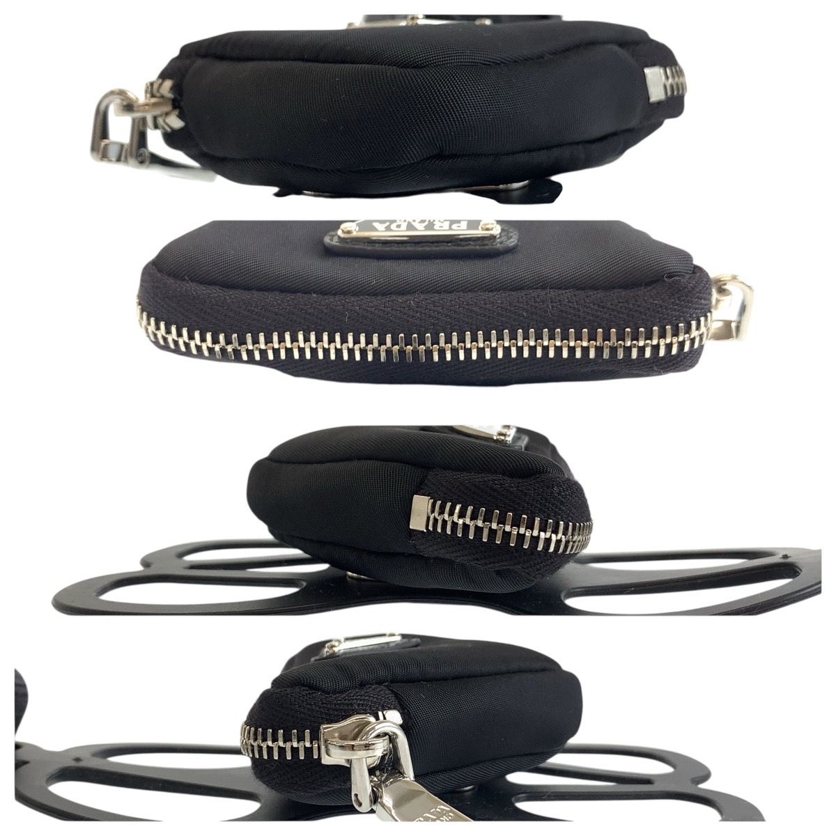 美品 PRADA プラダ テスート 三角ロゴプレート ブラック ナイロン/ゴム 
