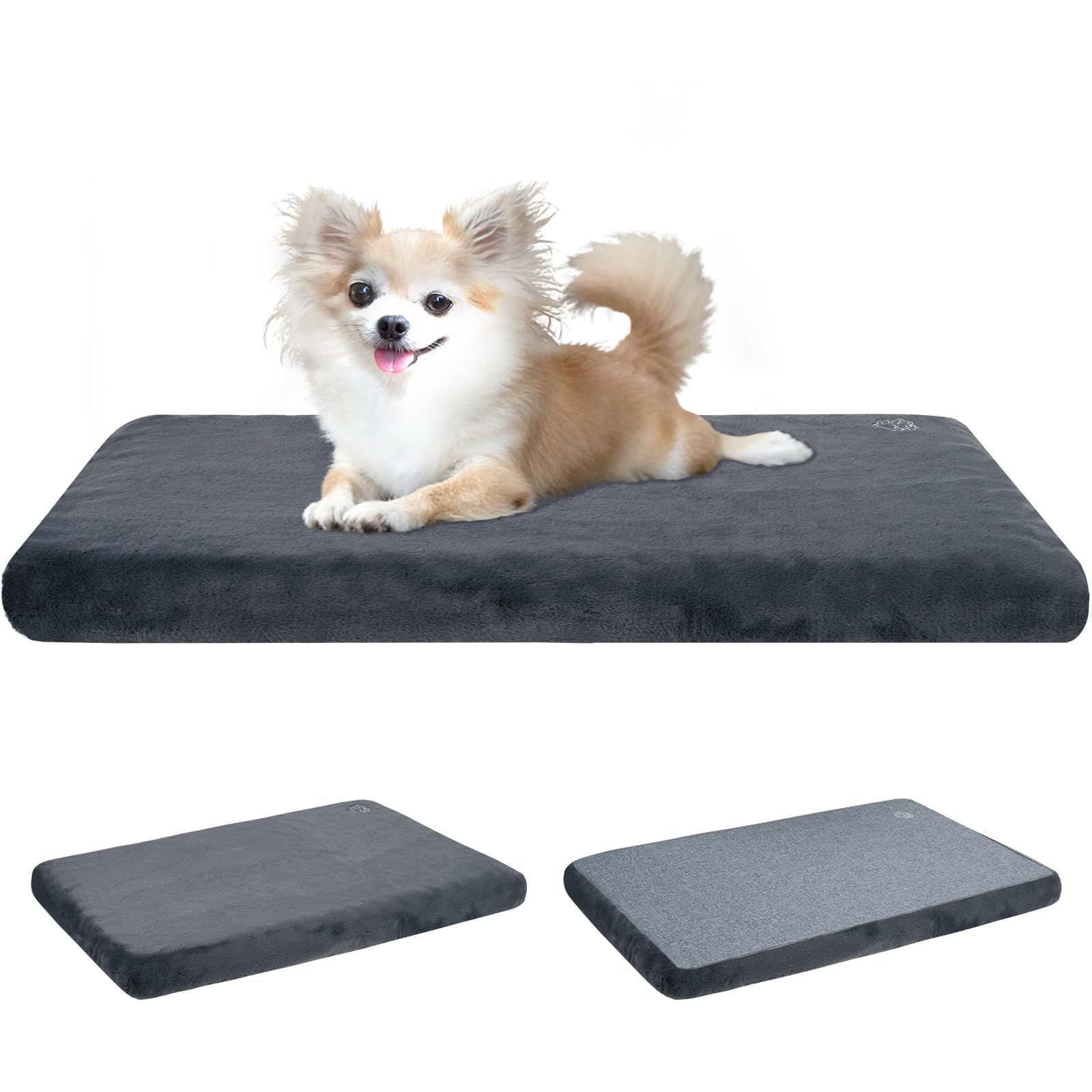 EMPSIGN ペットマット 犬クッション 犬 ベッド 猫 ベッド 小屋・ケージ用 室内用 リバーシブル 夏用・冬用 通年使える 四季 暑さ対策・寒さ対策 通気性いい 丁度いい厚さ 超小型犬 小型犬 オールシーズン 取り外せるカバー 防水 撥 35e9de77