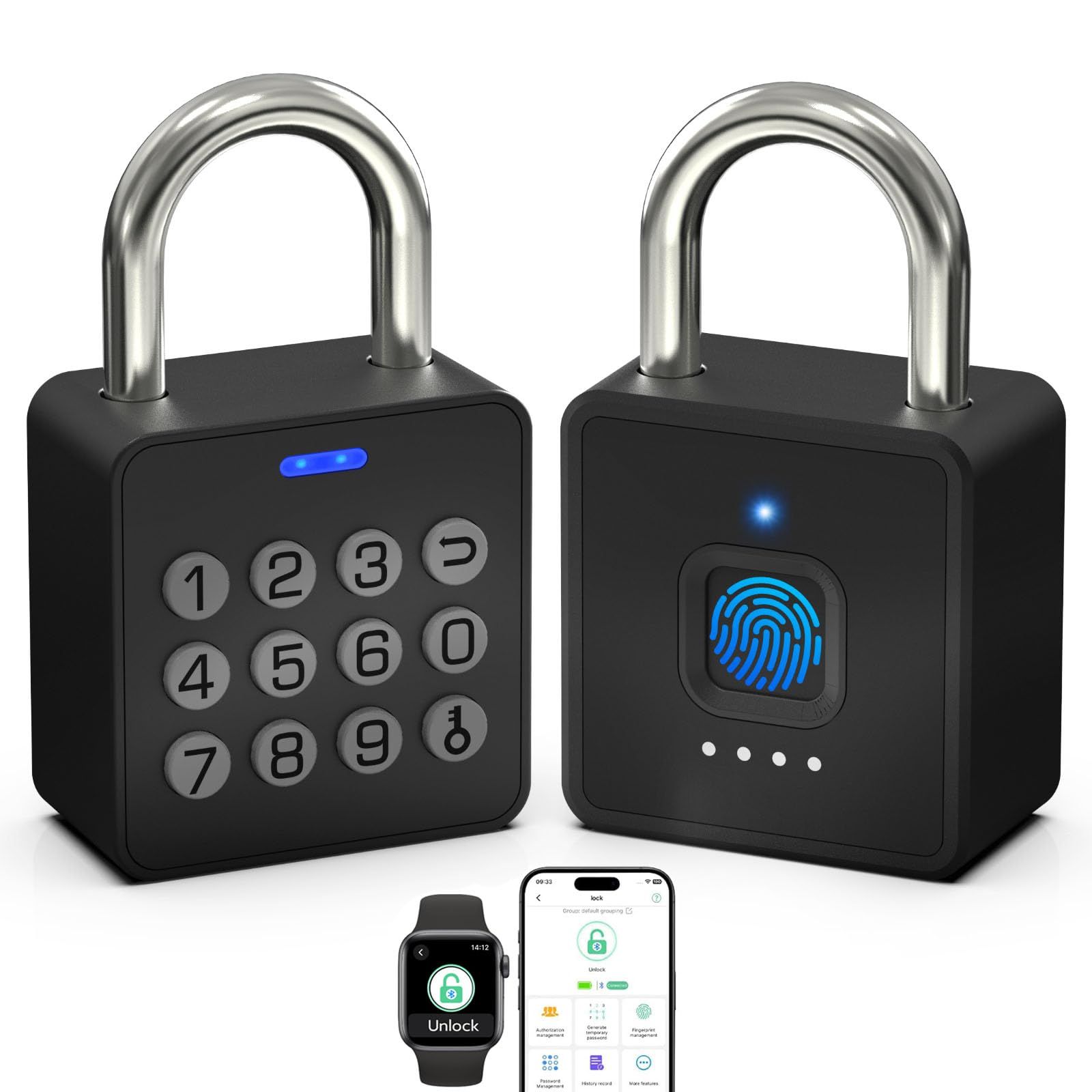 南京錠 指紋認証 東竹スマート スマートロック ダイヤル 暗証番号設定 電子錠 デュアル機能 盗難防止 防水防錆 20個指紋登録可能 9キーパスワード Appで操作/遠隔対応/低電力通知機能/USB充電 ジムのロッカー ロッカー 学校 企業 0b3aeb15