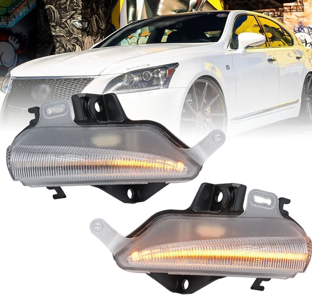 hotimp® レクサス 互換品 IS CT GS LS RC 用 LED 流れる ドアミラー シーケンシャルウインカー クリアレンズ仕様 純正交換タイプ 球切れ警告キャンセラー内蔵 2個1組 【安心の日本企業】