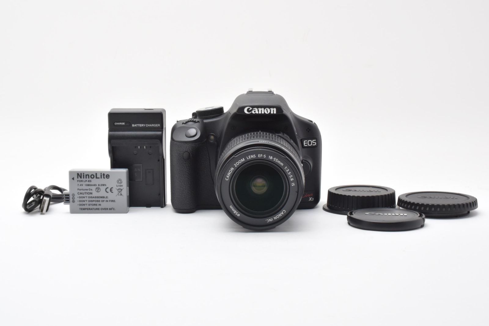★良品★ ショット数3162回★ キヤノン Canon EOS Kiss X3 + EF-S 18-55mm F3.5-5.6 IS 充電器付き ARYM5902 #58