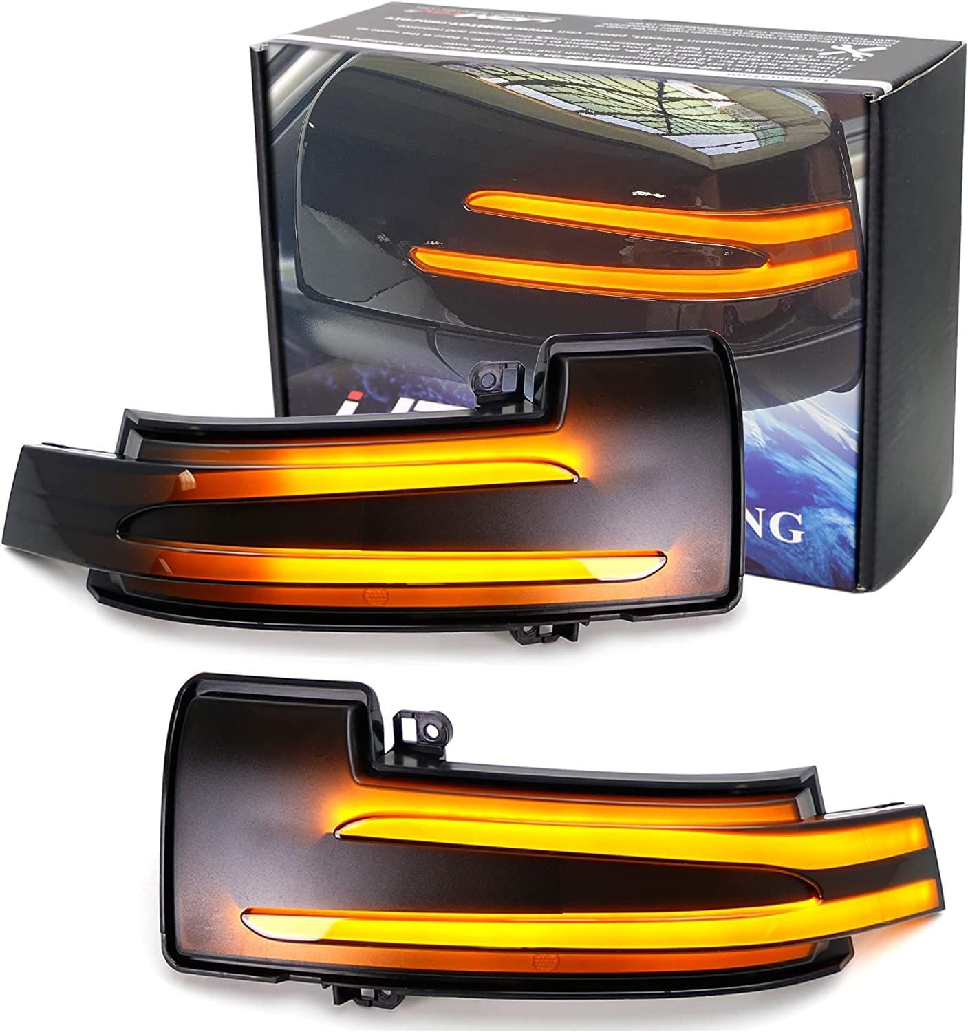 hotimp® LED 流れる ドアミラー シーケンシャル/ノーマル点滅切替SW付 ダイナミック ウインカー GLE W166 GL X166 G W463 R W251 スモークレンズ仕様 EU認証