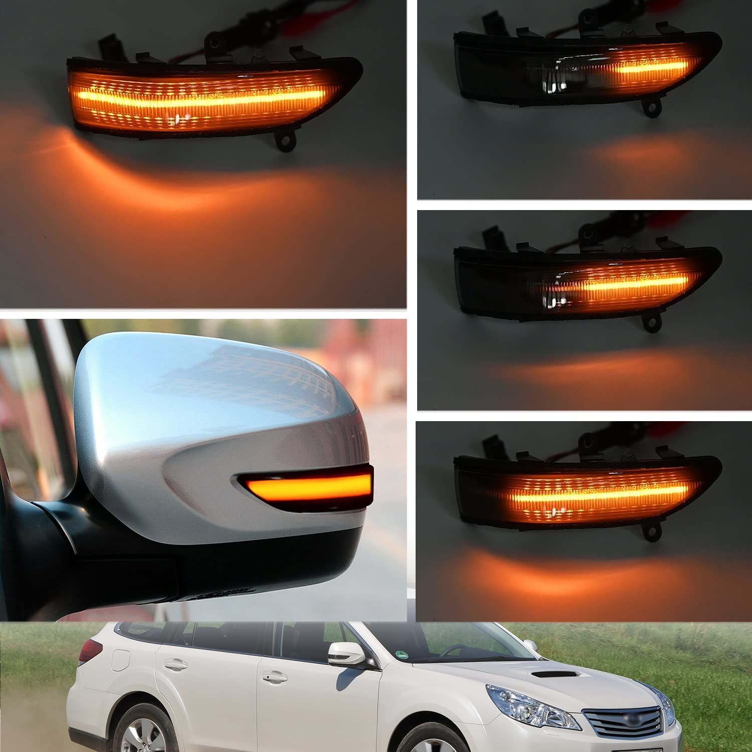 hotimp® スバル 互換品 ドアミラー スモークレンズ仕様 LED 流れる シーケンシャル ウインカー インプレッサ GH WRX STI GVB GVF GRB GRF XV GH アネシス GE エクシーガ YA ステラカスタム RN フォレスター