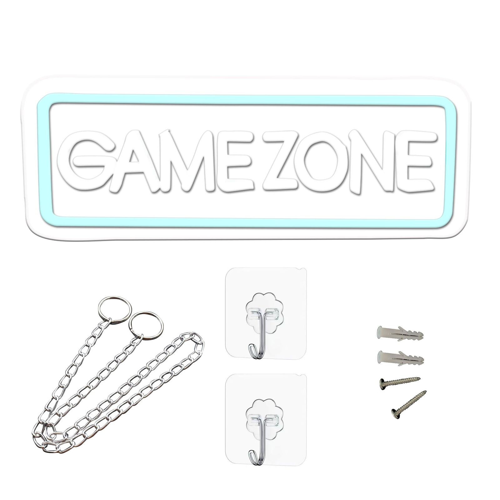 EdisonBrain 【GAME ZONE】 ネオンサイン 9段階 調光可能 ゲームゾーン LED ゲーマー ネオンライト 壁掛け USB給電 パブ ゲーミングルーム 装飾as 172b5729