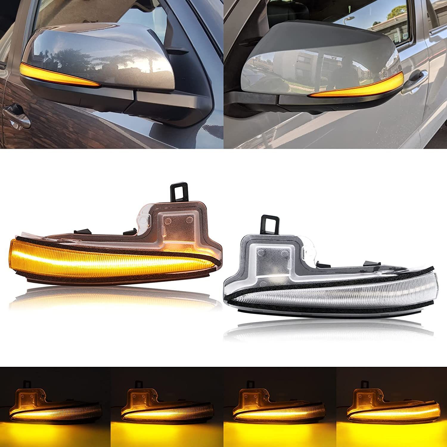 hotimp® トヨタ 互換品 30系 アルファード ヴェルファイア 50系 RAV4 LED 流れる ドアミラー シーケンシャルウインカー クリアレンズ仕様 純正交換タイプ 左右1組 ハイフラ防止付き 球切れ警告キャンセラー内蔵