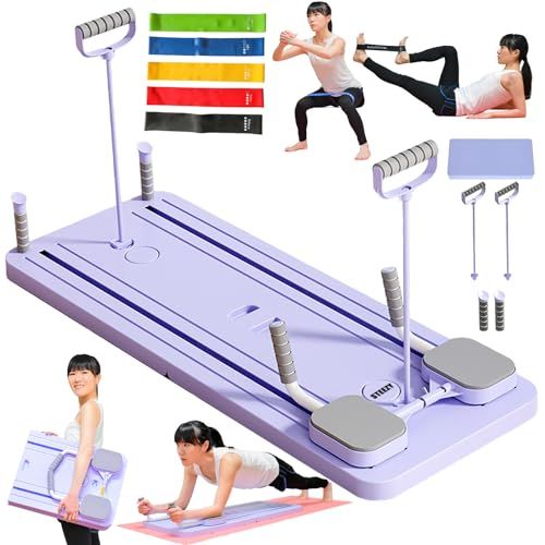 【トレーニングチューブ強度別5本付属】 ピラティスボード 家庭用 折りたたみ 体幹トレーニング ホームジム 自動リバウンド機能 エクササイズ トレーニング ピラボ PILABO ピラティスリフォーマー pilates reformar 筋トレ 03a09653