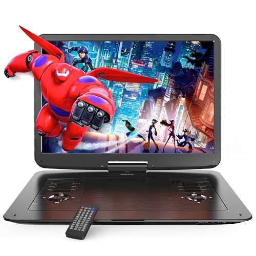 【新品】【2025強化版・15.4インチ大画面】ポータブルDVDプレーヤー 17.9型 WONNIE 1280*800 液晶 dvdプレーヤー 大容量バッテリー 6時間超長再生 リージョンフリー CPRM対応 レジューム機能 270°回転可能 acad6c40