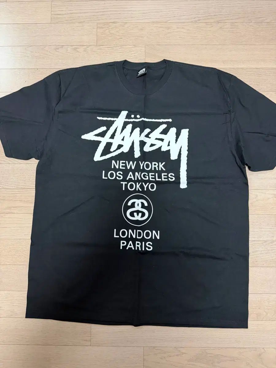 (XL) STUSSY ステューシー ワールドツアー Tシャツ ブラック