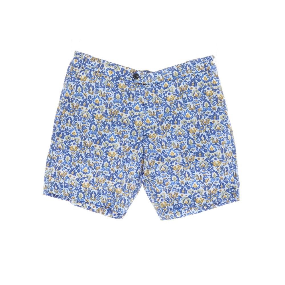 【新品】インコテックス INCOTEX mare ナイロン ボタニカル プリント スイムウェア 水着 ライトブルーxブルー【サイズ50】【メンズ】