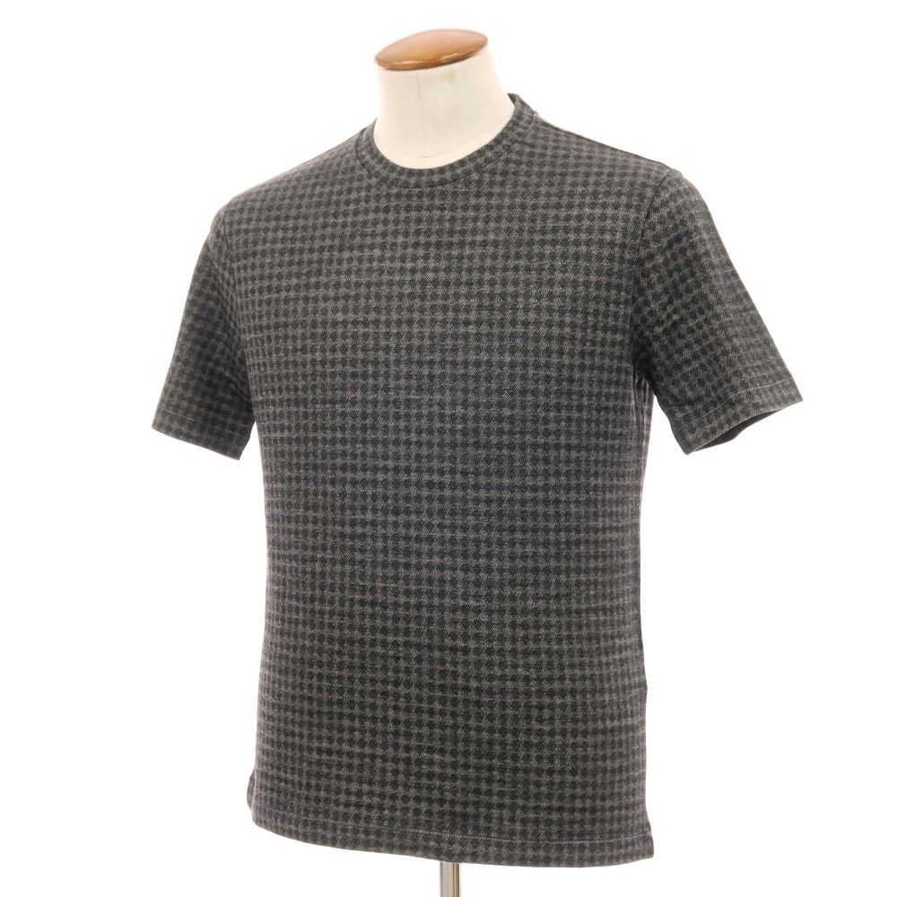 【中古】ジョルジオアルマーニ GIORGIO ARMANI ウールレーヨンポリウレタン クルーネック 半袖Ｔシャツ グレー系【サイズ46】【メンズ】