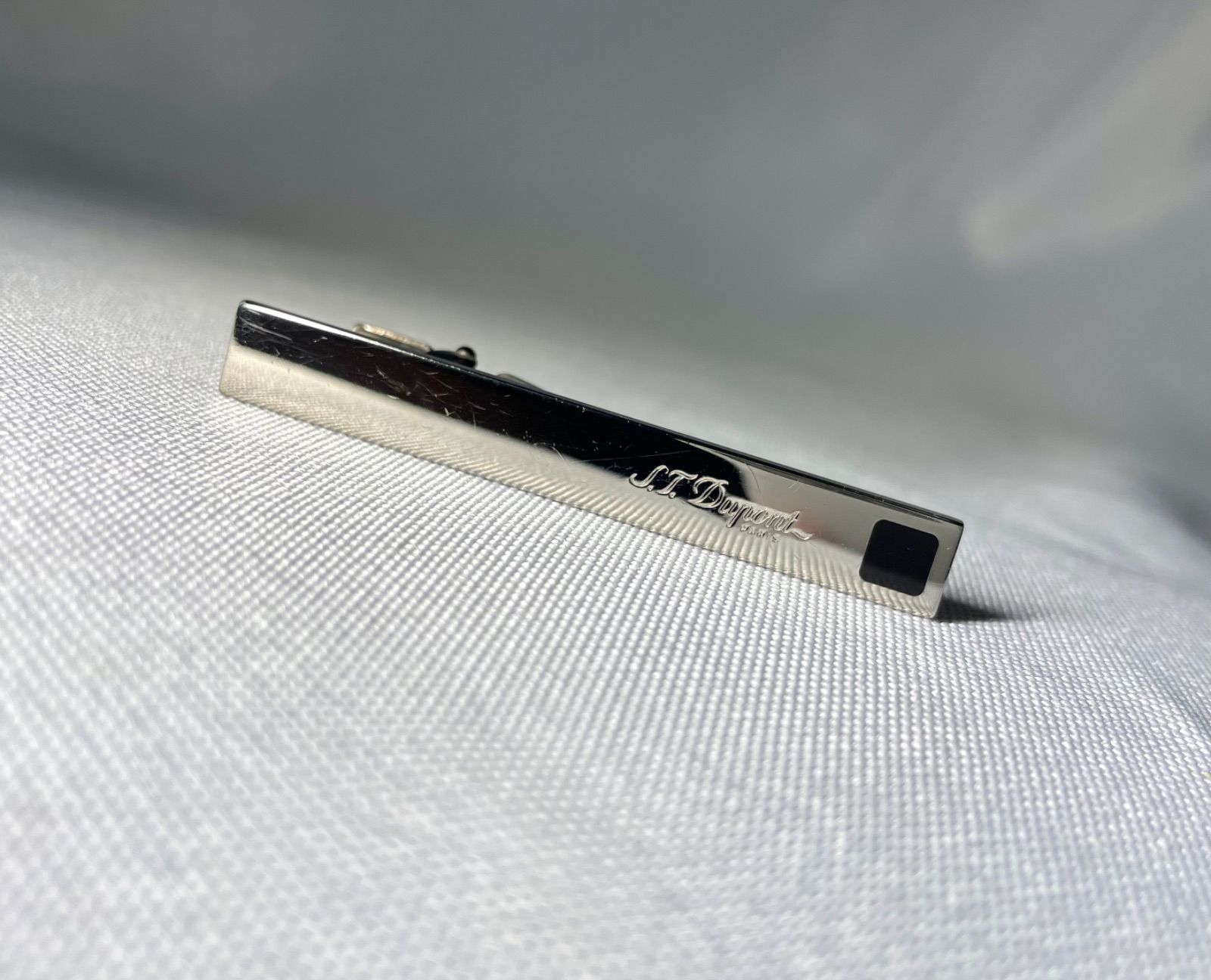 希少 S.T.Dupont デュポン ブランドロゴ クロームメタリックシルバー