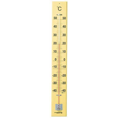 新品 佐藤 大型木製寒暖計 -40~50℃(90cm) 153030