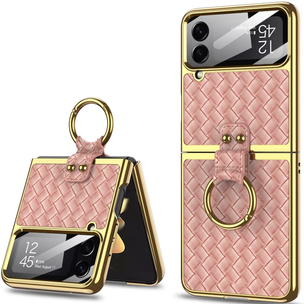 新品 Miimall【リング式+カメラフィルム付き】対応Galaxy Z Flip 4 2022 SCG17/SC-54C ケース リング付き カメラフィルム付き メッキ加工 カメラ保護 スタンド機能 お洒落 ギャラクシー ゼット フリップ4 カバー シート