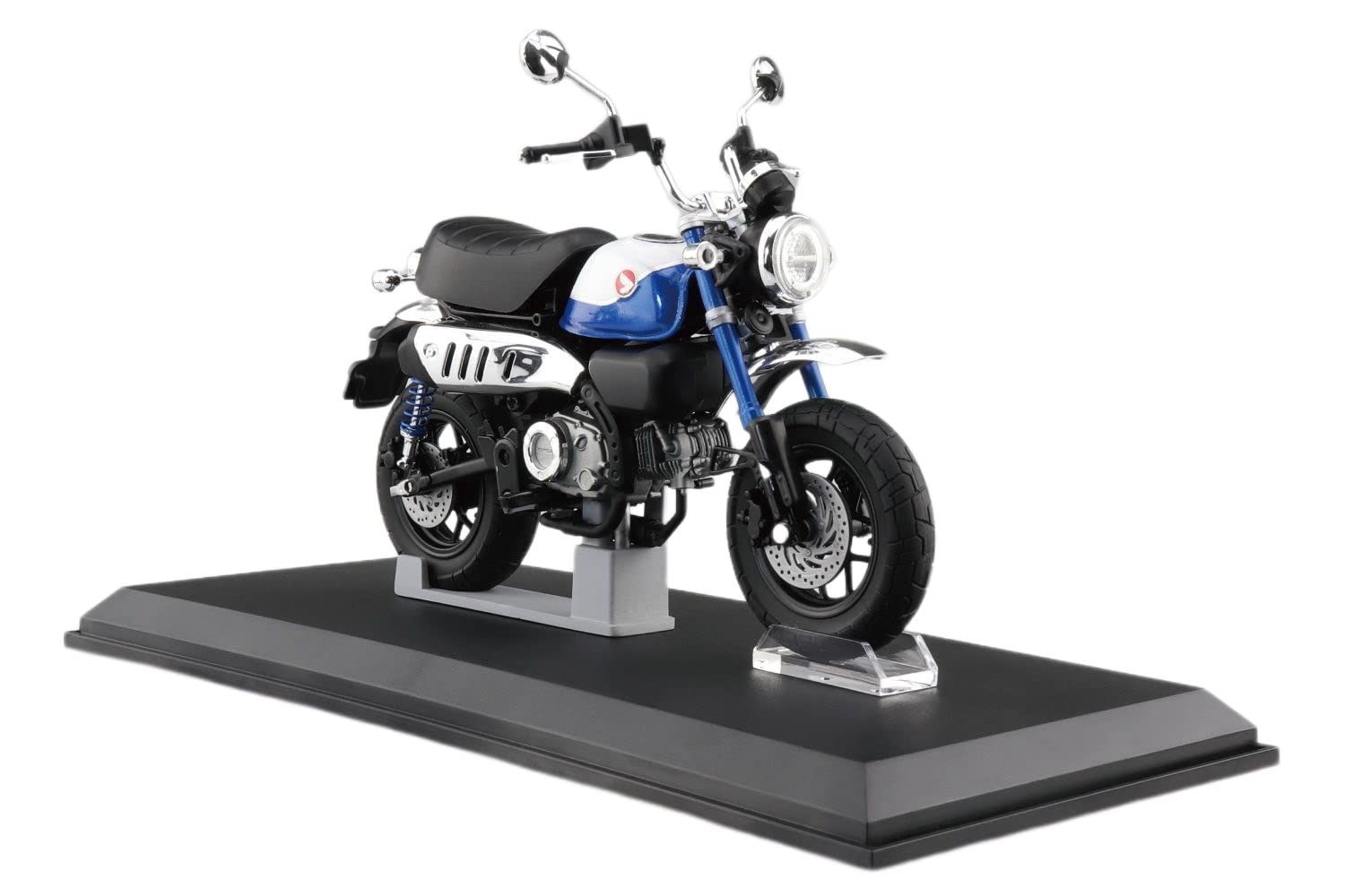 新品 青島文化教材社(AOSHIMA) スカイネット 1/12 完成品バイク ホンダ Monkey125 '22 パールグリッターリングブルー